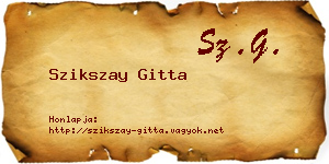 Szikszay Gitta névjegykártya